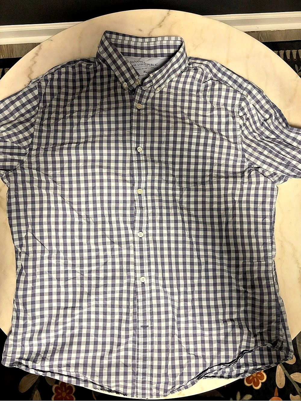 Banana Republic Grant Slim Fit Luxe Stretch Poplin Gingham Shirt Gingham Shirt
